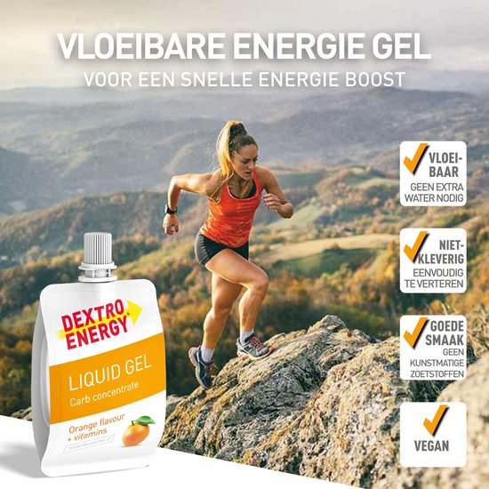 Dextro Energy Liquid Energy Gel - Sinaasappel + Vitamine B - Sportgel - Energie Gel - 18 x 60 gram van Merkloos — afbeelding 4