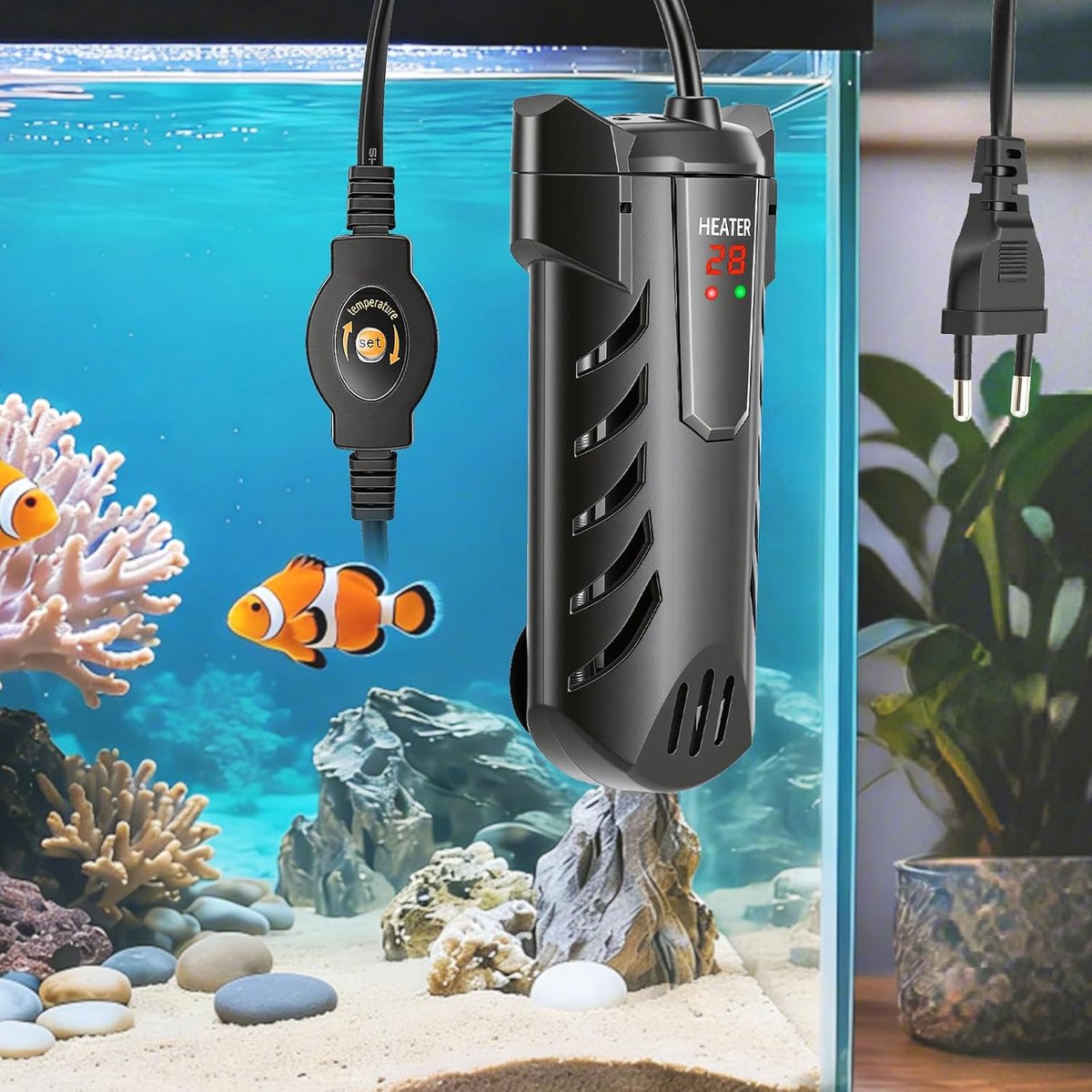 SnelShoppen - Aquariumverwarming 300 W met Digitale Temperatuurregeling en LED-Display, Oververhittingsbeveiliging en Automatische Uitschakeling voor