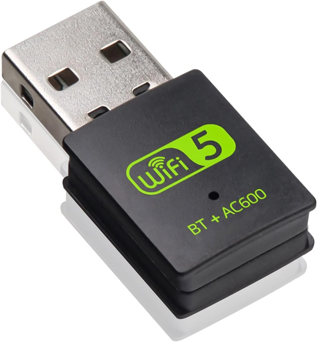 SnelShoppen - WLAN Stick USB 600 Mbps met Bluetooth 4.2 Dongle voor Laptop en PC, 2.4 GHz/5.8 GHz, Compatibel met Windows 11/10/8/8.1/7/XP en Mac 10.9