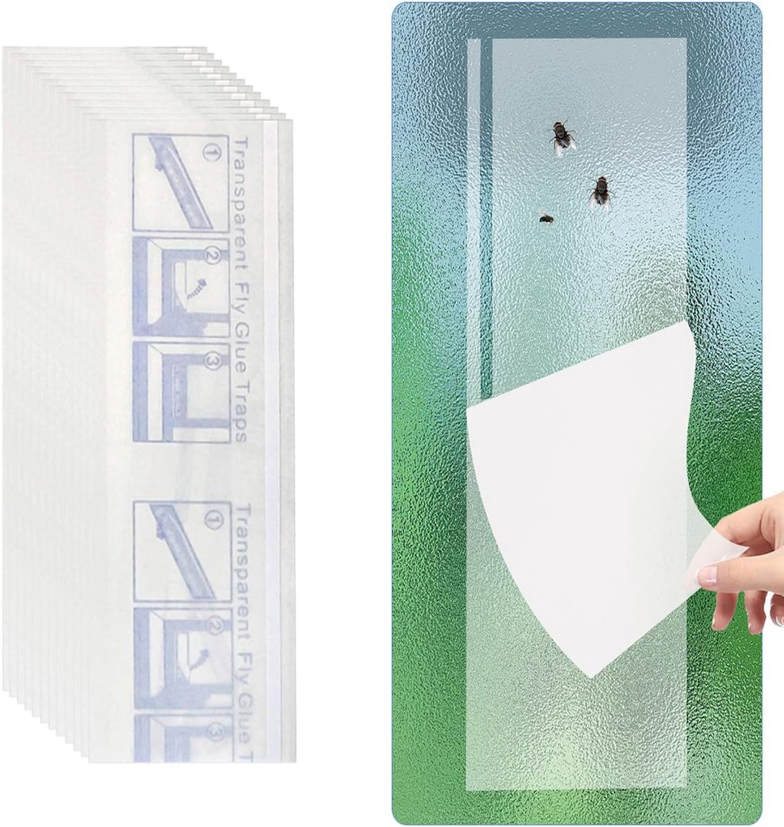 SnelShoppen - Toxic Fly Traps for Windows - Effectieve Vliegenvangers voor Insecten - Transparante 50 Stuks - Veilig en Niet-Toxisch - Ideaal voor Thu