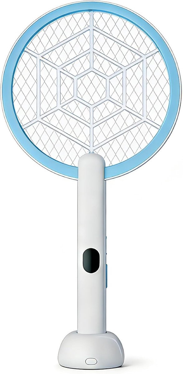 SnelShoppen - Elektrisch Insectenracket 1800 mAh - Krachtige Vliegenmepper met 4000 V - Oplaadbaar USB-C Muggenracket met Lichtgevende Basis - Veilig