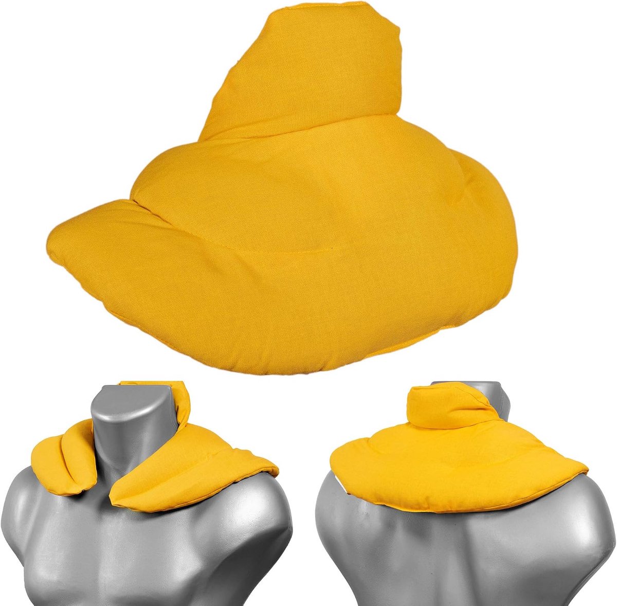 SnelShoppen - Giraffenland Nek Kussen met Staande Kraag Mango - Flaxzaad Kussen - Warmte en Koude Functie - Ergonomisch en Ondersteunend - Ideaal voor