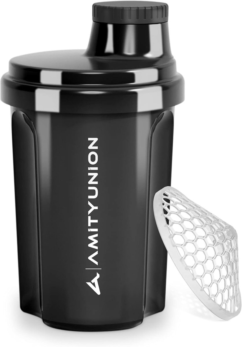SnelShoppen - Protein Shaker 400ml 'Heaven' Levenslang Lekvrij, BPA Vrij met Klikbare Zeef en Maatverdeling voor Romige Whey Shakes, Gym Fitness Cups