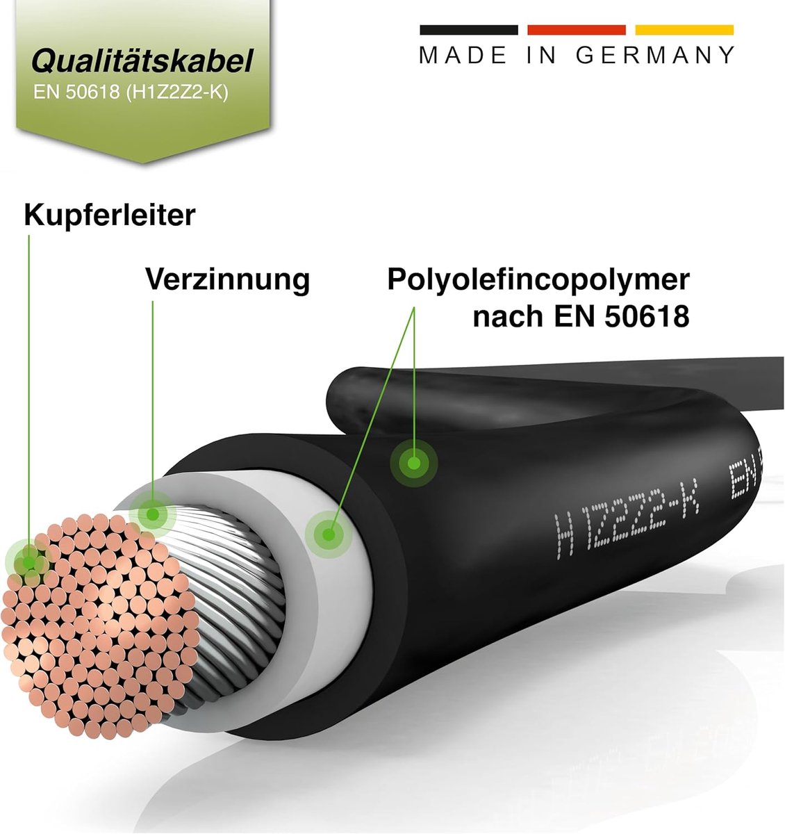 SnelShoppen - Solar Extension Cable 2x5m met Solar Plug, 4mm², Weerbestendig, Voor Buiten, Rood/Zwart, Hoge Stroomcapaciteit, Geschikt voor Zonne-ener