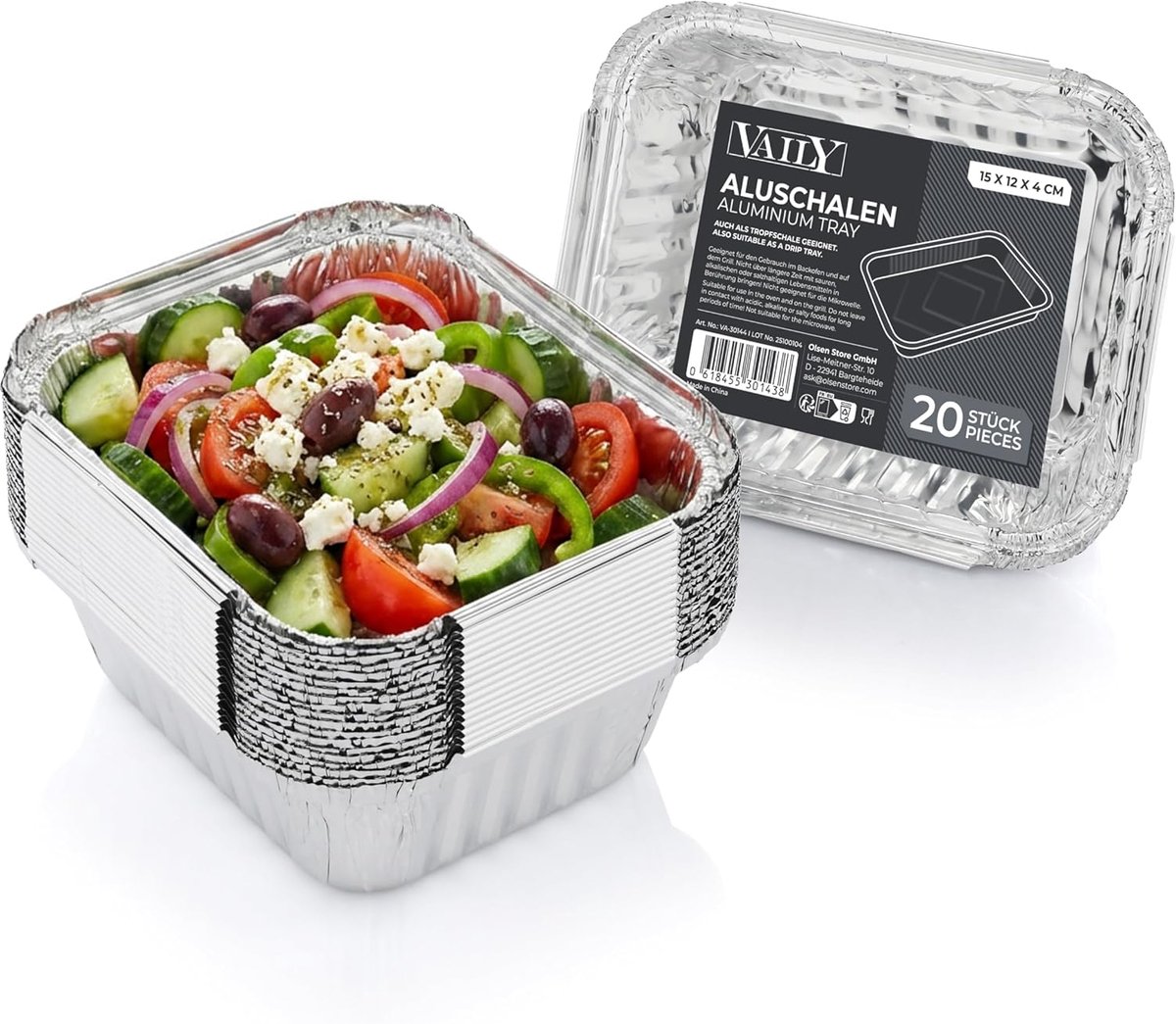 SnelShoppen - 20 Stuks Alu Drupbakjes - Aluminium Grill Dishes - Ideaal voor Gas Grill, Houtskool Grill en Elektrische Grill - 15 x 12 cm - Perfect vo