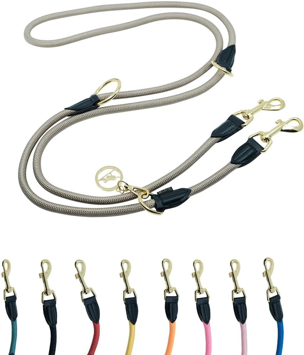 SnelShoppen - Hondenriem 2m - 3-voudig Verstelbaar - Paracord en Nylon - Lichtgewicht en Robuust - Voor Grote, Kleine en Middelgrote Honden - Elegant