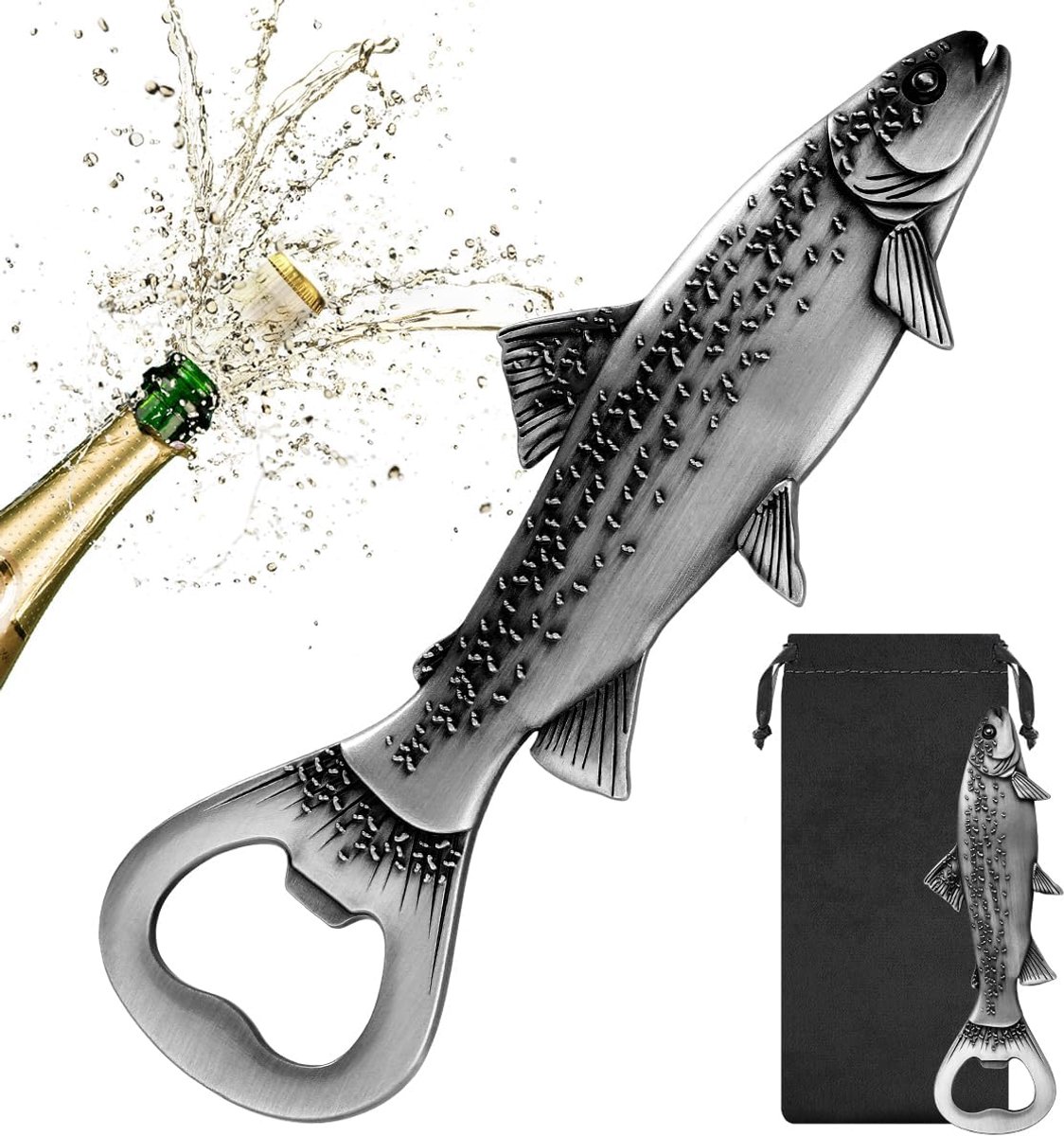 SnelShoppen - Unieke Bier Cadeaus voor Vissers, Geef een Vis Bottle Opener, Decoratie voor Vissen, Vissen Accessoires, Cadeau voor Mannen, Vaderdag, K