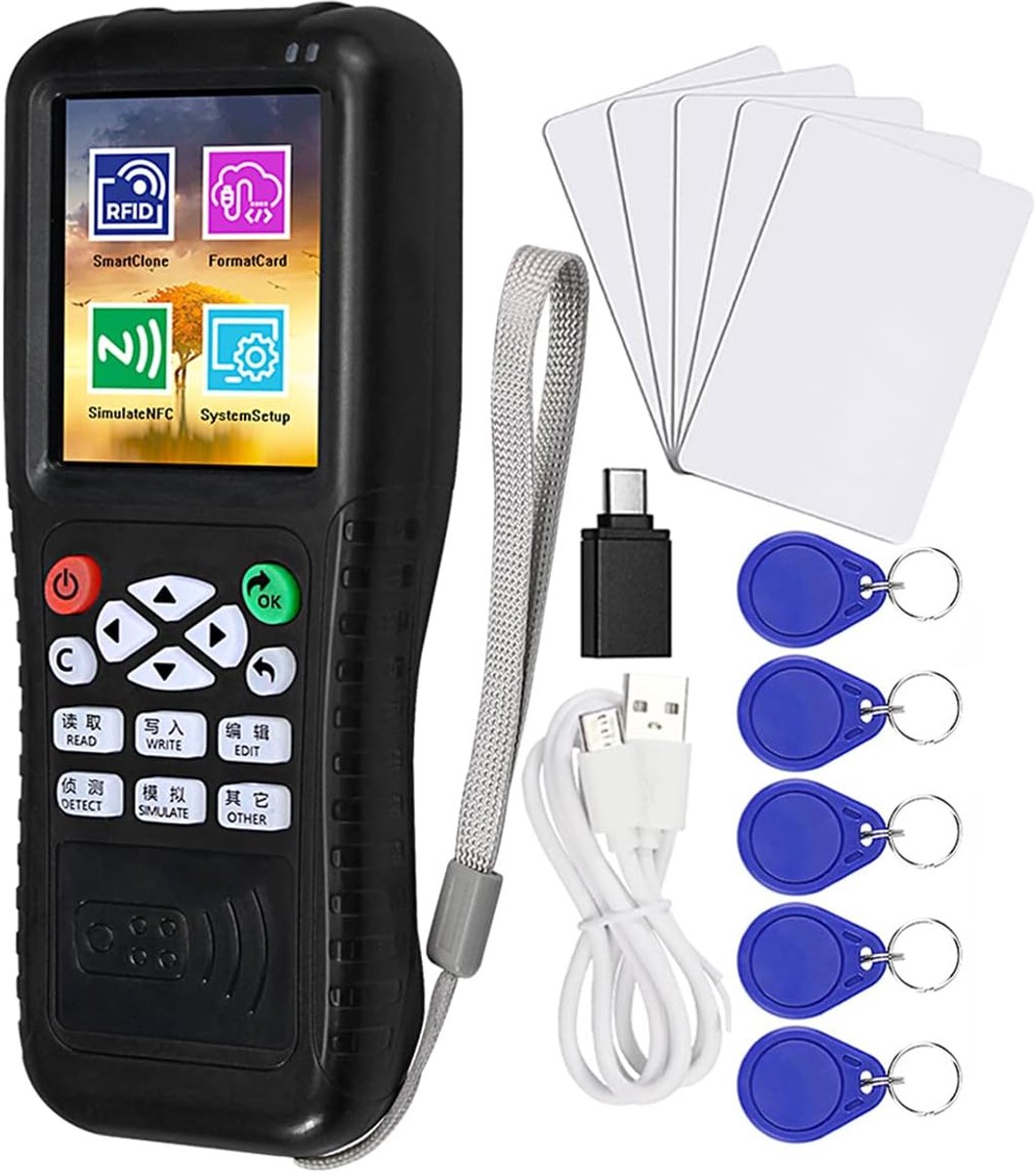 Multi Frequenties RFID Smart Card Copier - NFC-lezer en Kaartdecoder met Beschrijfbare Sleutelhangers