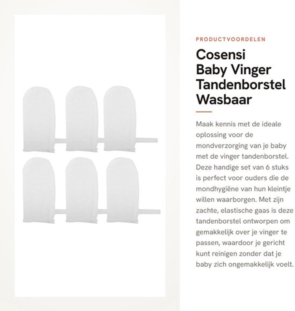 Vingerschoon Set van 6 Stuks - Wasbaar/Katoen - Hygiëne - Duurzaam - Hoge Elasticiteit - Geschikt voor Alle Vingers - Mondhygiëne