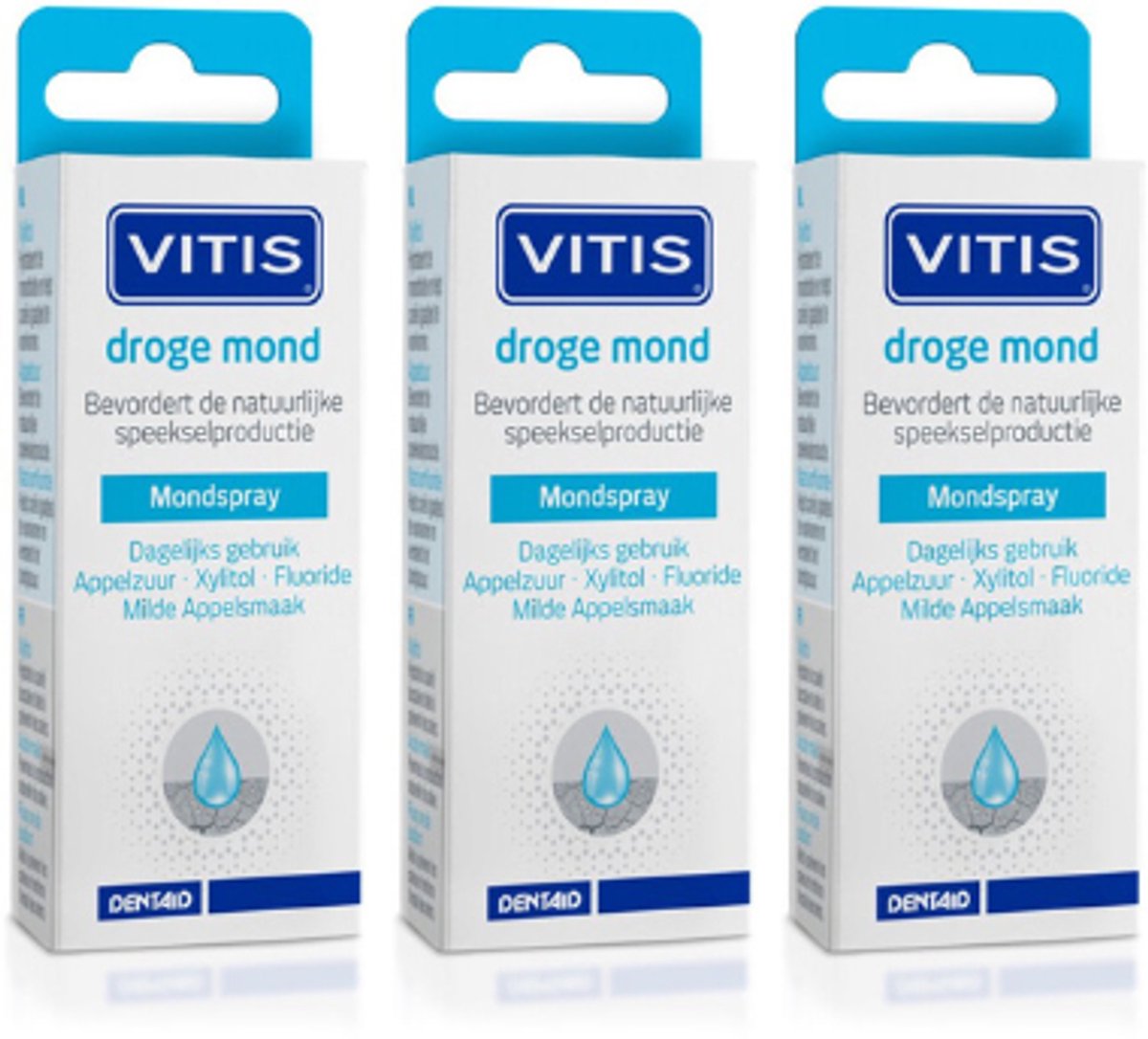 Vitis Droge Mondspray - 3 x 15 ml - Voordeelverpakking