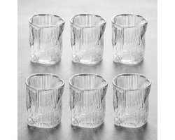 Bricard Ronda Lines Drinkglazen - Set van 6 - Geribbeld Glas - Waterglas