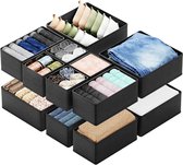 SpaceAid Lade Organizer - 12 Stuks - Ondergoed Organizer voor Lade - Kleding en Sokken - Zwart