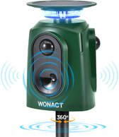 Wonact Dierenverjager - Ultrasone Kattenverjager - Marterverjager - Muizenverjager - Kattenverjager op Zonne-energie & USB-C - Verjager voor Katten, Marters, Muizen & Ratten en meer - Voor de Tuin - 360° Bescherming - Waterdicht IP65