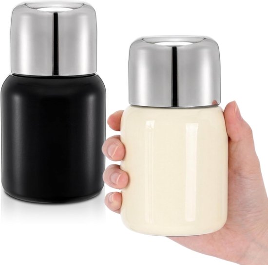 Set van 2 kleine geïsoleerde waterflessen, 283,5 g (ca. 283,5 g) roestvrijstalen drinkflessen Geschikt voor brede hals, draagbare lekvrije sportflessen/koffiemokken Geschikt voor het warm of koud houden van dranken. — afbeelding 2