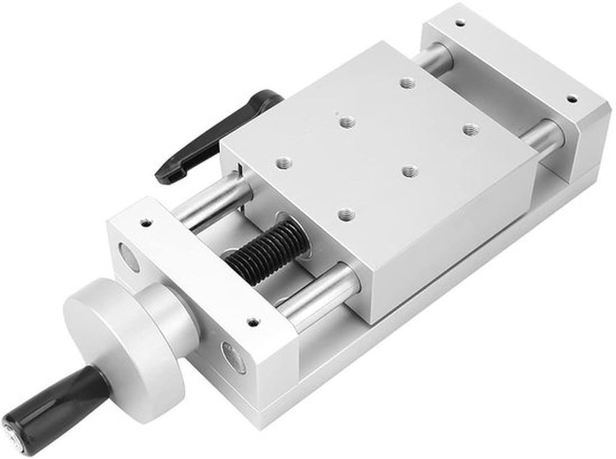 Handmatige Schuiftafel - Lineaire Slede - Hoge Precisie - Aluminiumlegering - Rechte Rails - Grade Cross - Schuifrails - Ka80-1402-50/100/150 - Geschikt voor Merk - Zilver - 80 x 80 mm (Slag 50 mm)