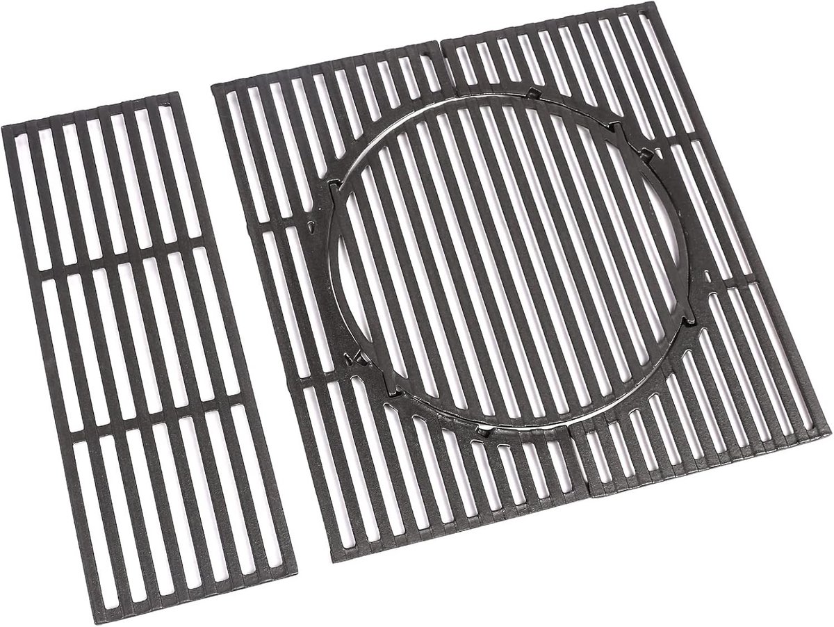 Warmteverdeler voor gasgrill - Grijs - 43 x 42 cm - Geëmailleerd Gietijzer - Voor Barbecue