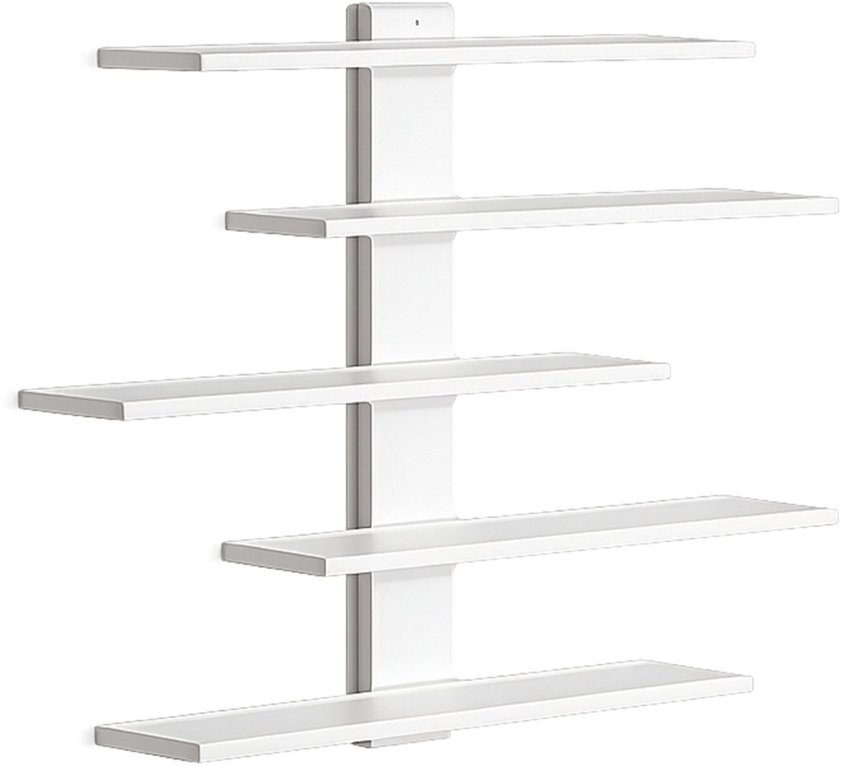 Kenz® - Wandplank Wit – 37 x 37 cm – Displayrek – Muurplank voor Decoratie – Kinderkamer, Woonkamer & Slaapkamer - 5-Laags Wandrek - Babykamer