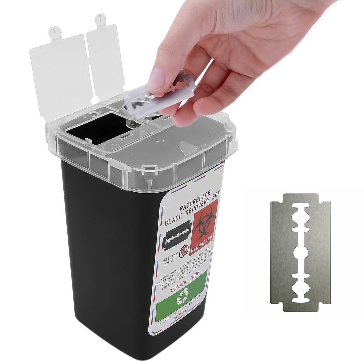 Dispenser voor scheermesjes, compacte en draagbare opslagcontainer, veilig opbergen van scheermesjes en accessoires