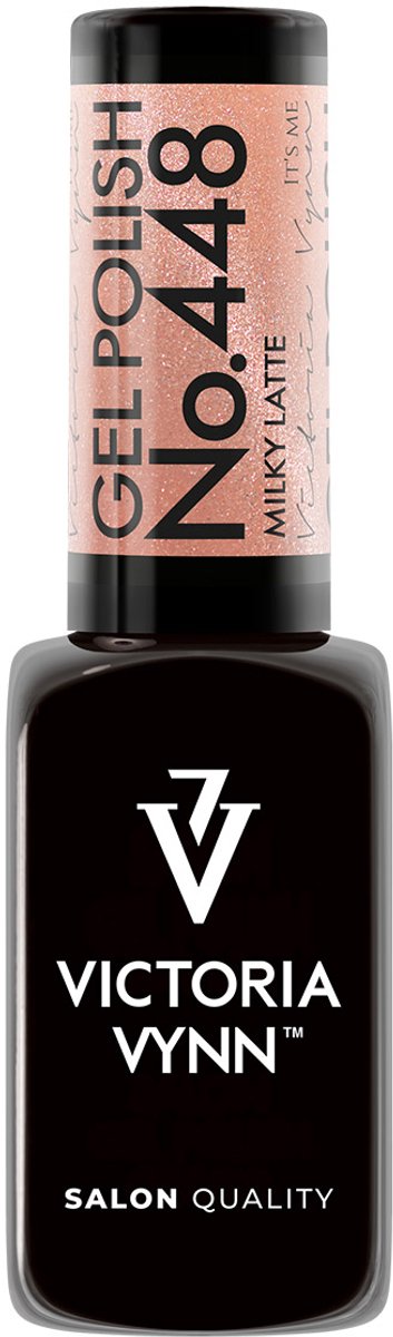 Victoria Vynn – Salon Gelpolish 448 Milky Latte - cat eye nude - nude glitter gel polish - gellak - nagels - nagelverzorging - nagelstyliste - uv / led - nagelstylist - callance