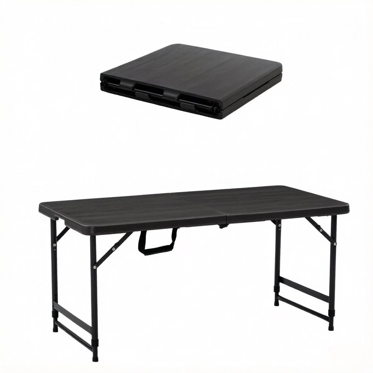 Outdoor eettafel - opvouwbaar - HDPE materiaal - glad bureau - zwart