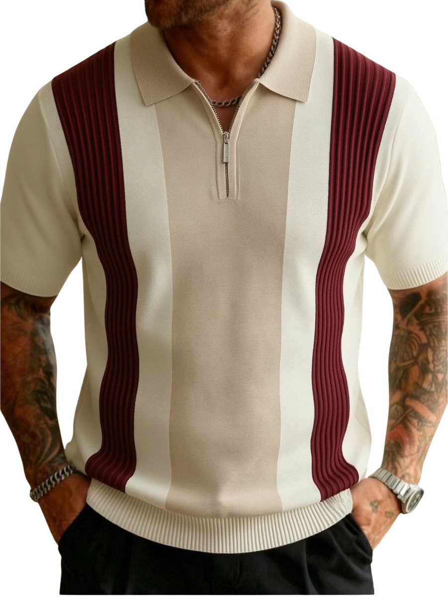 Currero T-Shirt Heren Shirt Zomerkleding T Shirt Mode Old Money Polo Mannen Kleding Volwassenen Donkerrood-a