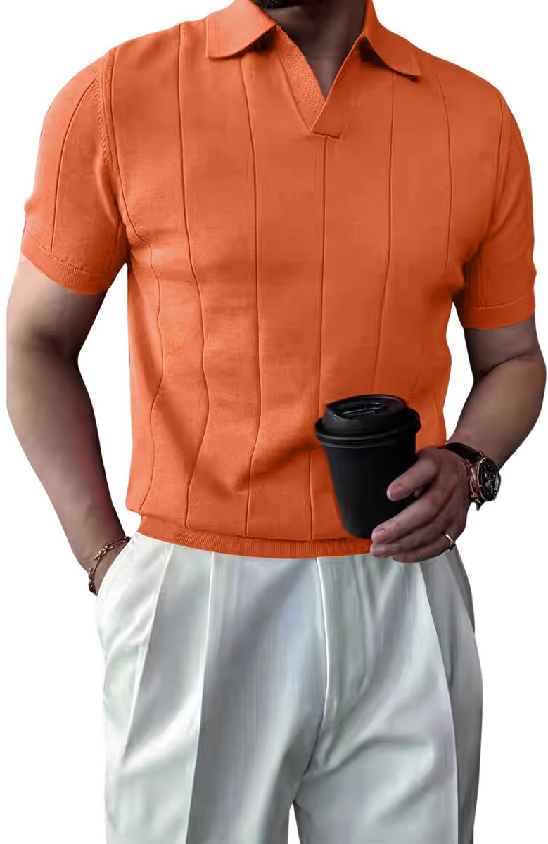 Currero T-Shirt Heren Shirt Zomerkleding T Shirt Mode Old Money Polo Mannen Kleding Volwassenen Mandarijn Mandarin