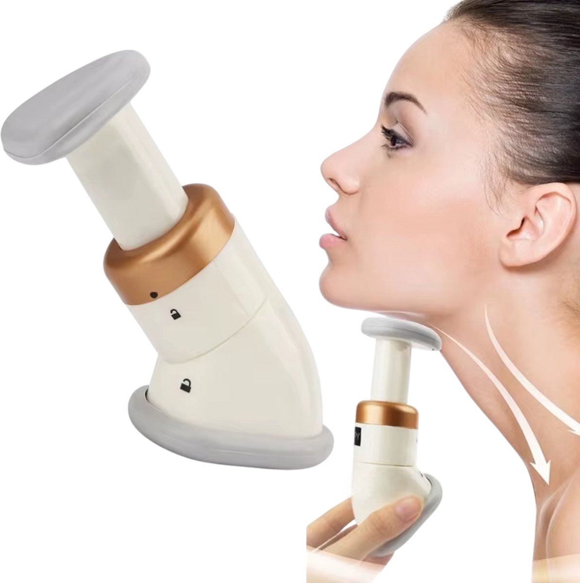 Kin- en Halsmassage Roller – Gezichtsmassager voor Kaaklijn, Hals en Kin, Massageapparaat voor Gezicht en Huidverzorging