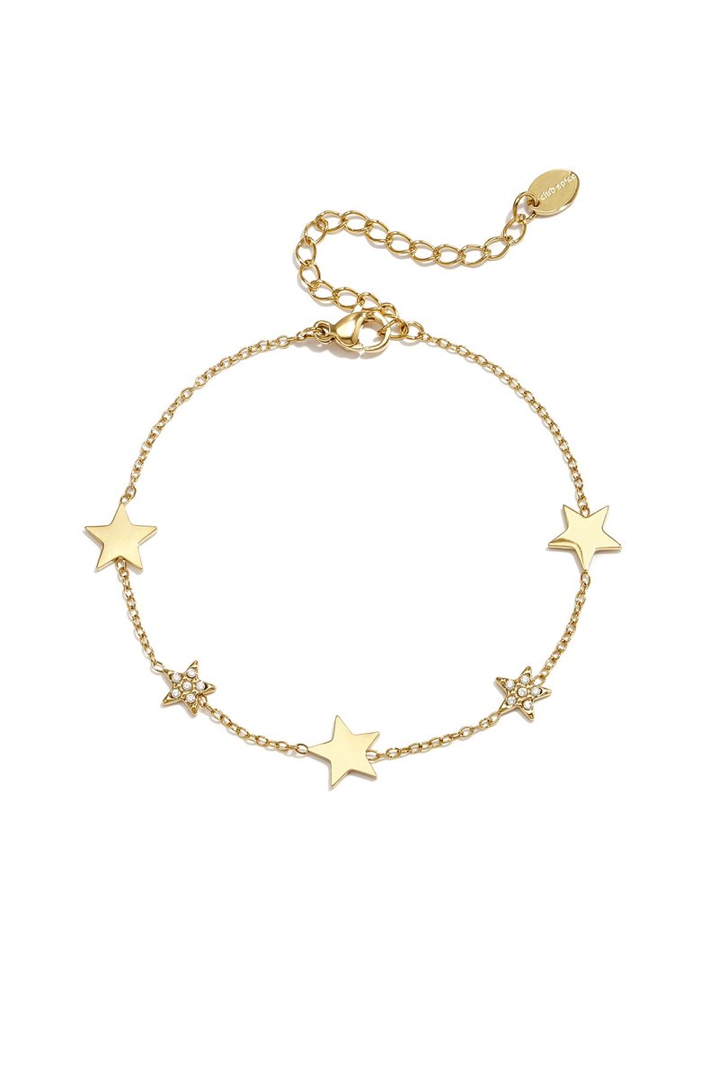 Lyra - Sterren Armband - 14K Gold Plated - - Goud