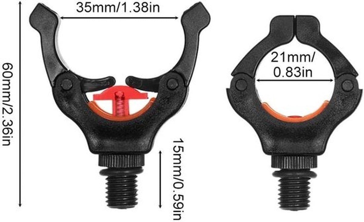 Hengel met V-Head Beugelkop - 2 Stuks - Hengelhouder - Stabiele Bevestiging - Slijtagebestendige Silicone Ring - Magneten voor Stabiliteit - Hengelsteun