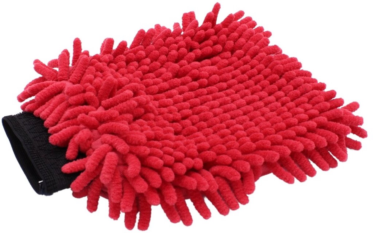 Rasta 2in1 Microvezel Washandschoen ChiaMo.nl Rood