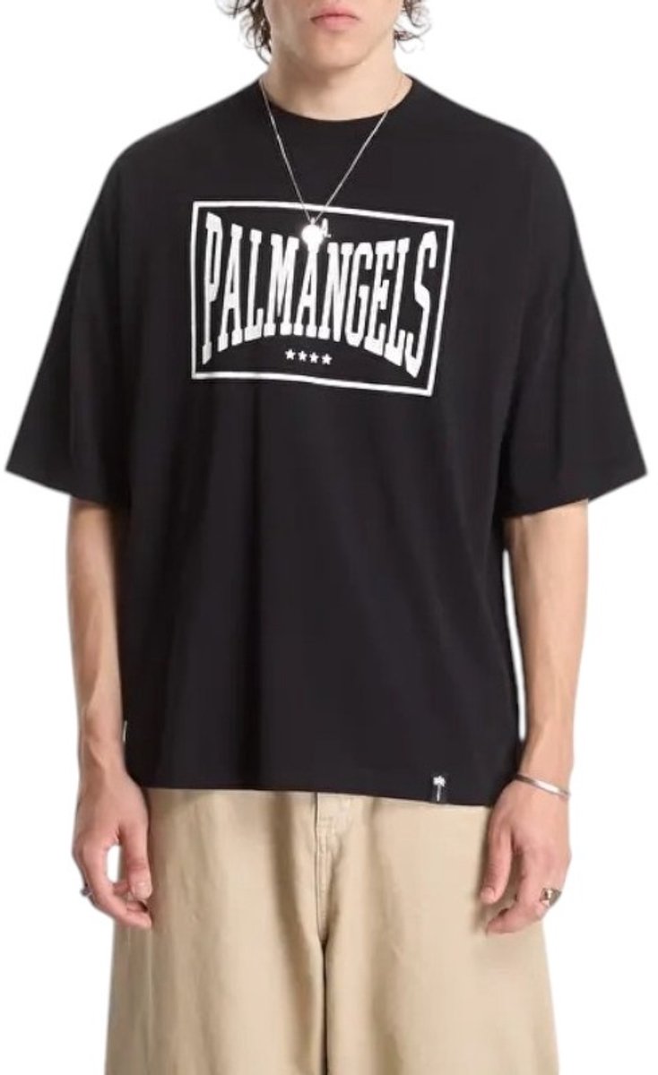 Palm Angels Heren T-Shirt Zwart PAMAA001JR0051003 Stamp