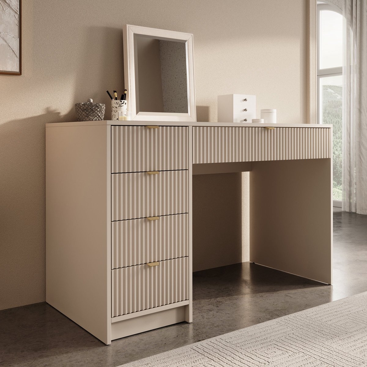 Meubella - Kaptafel Tavares - Beige - 120 cm