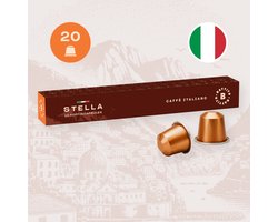 Battito 'Stella' Italiaanse koffiecups - 100% Arabica - Intensiteit 5/10 - Ambachtelijke kwaliteit uit Napels, Italië - 20 capsules