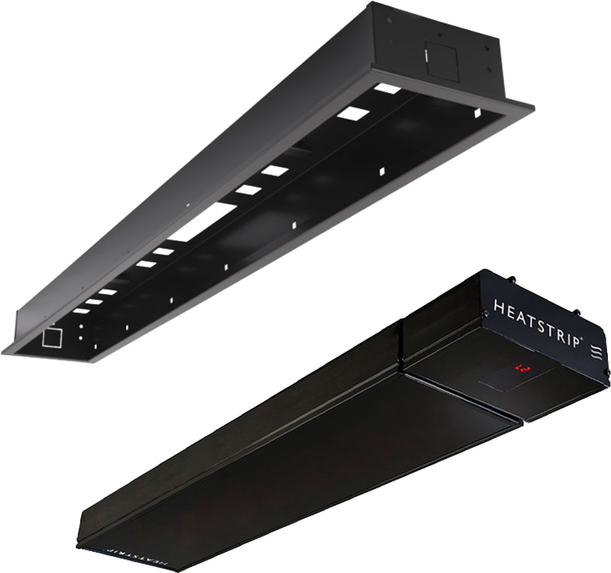 Heatstrip Recessed Mounting Frame Flushmount for Design 2400W - Black