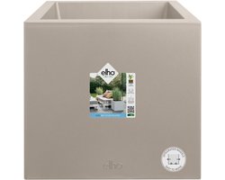 Elho Vivo Next Vierkant 40 - Plantenbak voor Binnen & Buiten - 100% Gerecycled Plastic - L 39.0 x H 37.9 cm - Paddenstoel beige