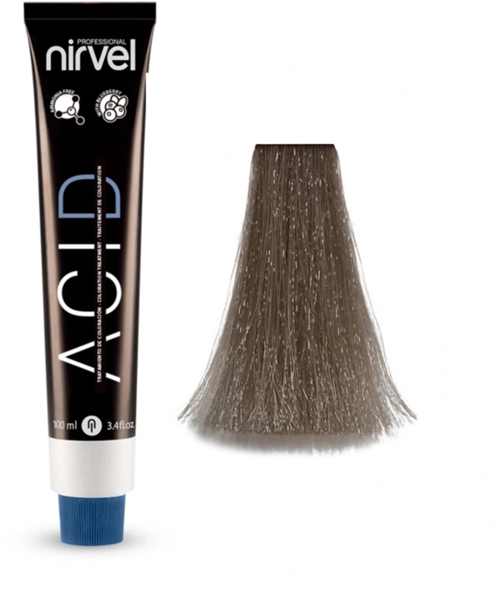 Nirvel ACID DARK STEEL 6/1 / Professionele haarkleur met zure pH-waarde voor asblond met stalen reflecties 100 ml