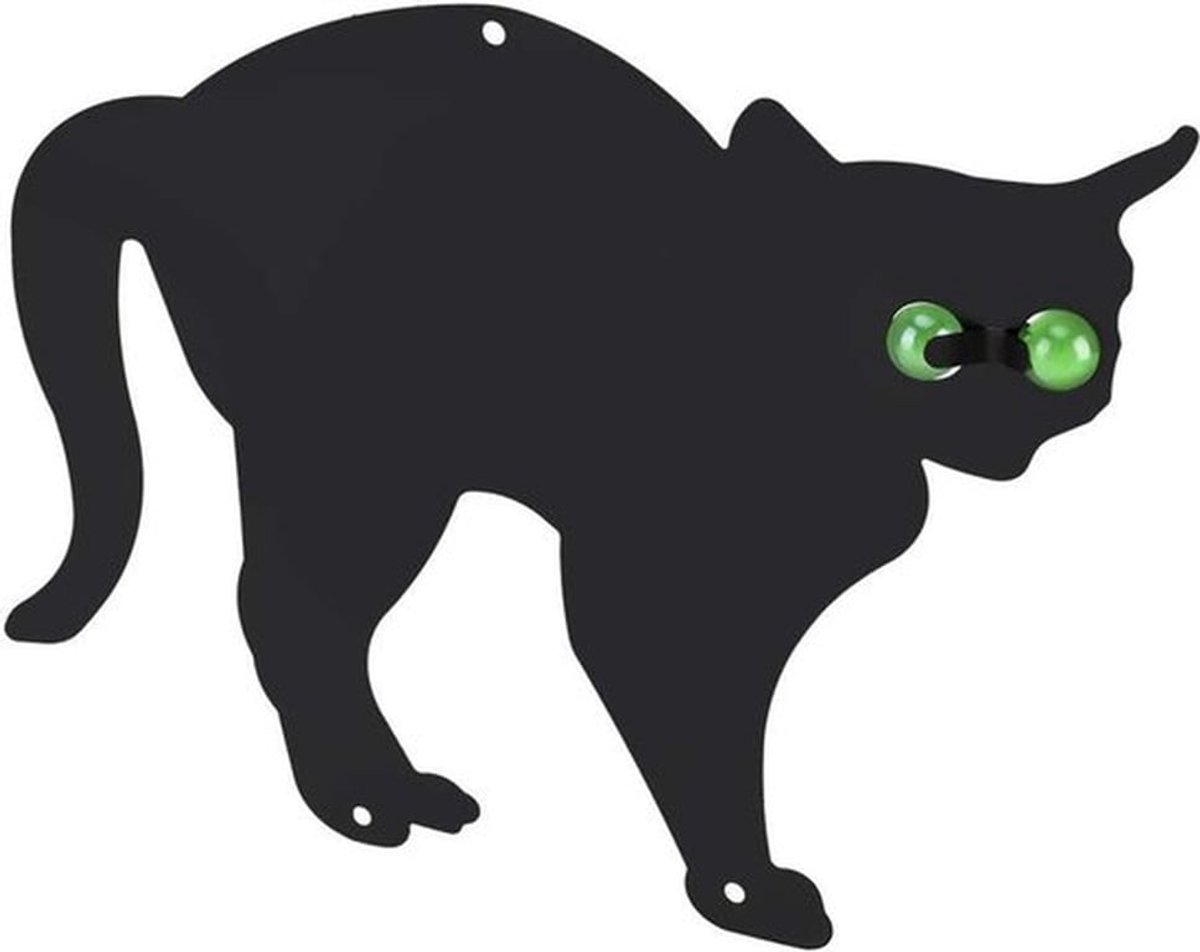 Metalen Afschrikkatten - Vogelafschrikking - Zwart - Afschrikmiddel - Knaagdierafweer - Vos - Geschikt voor Vijver - Zwart met katontwerp - 3 x Metalen Afschrikkatten - Stop Controle Zwart Kat-afschrikmiddelen Afschrikking Vogel Knaagdier Vos Vijver