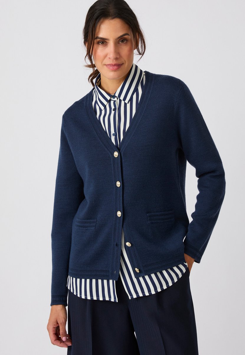 Damart - Milano breisel gilet, 50% merinowol - Dames - Blauw - XXL