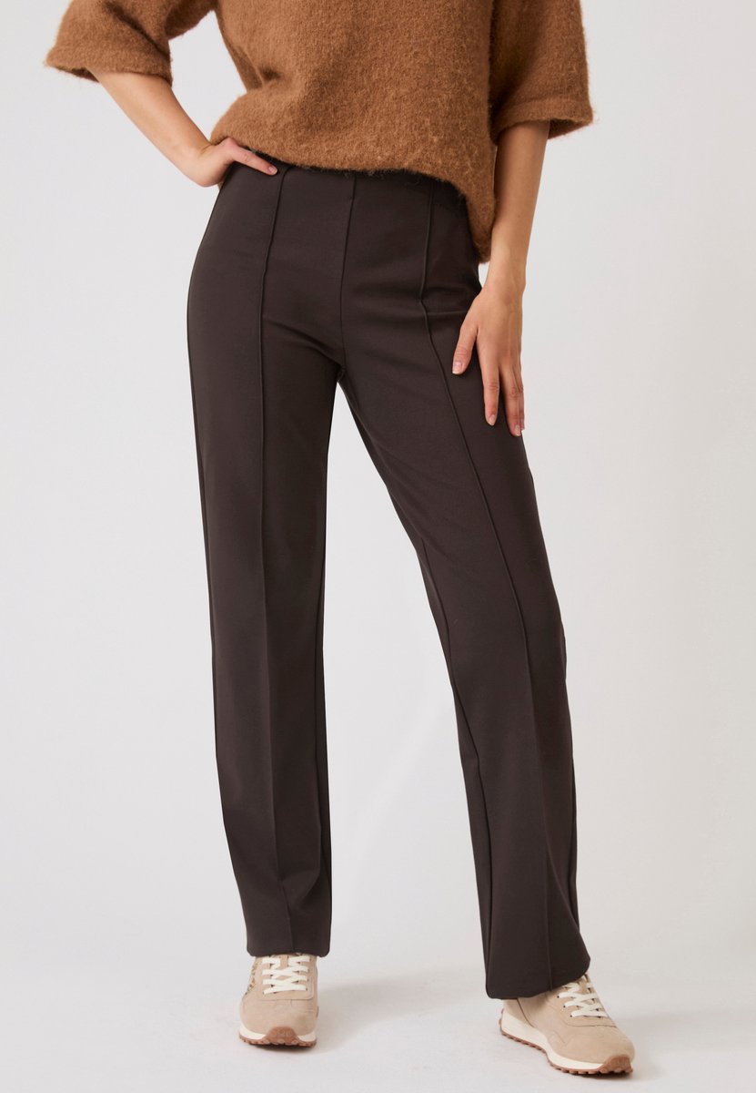 Damart - Rechte broek van Milano-tricot Perfect Fit by Damart - Dames - Bruin - 46