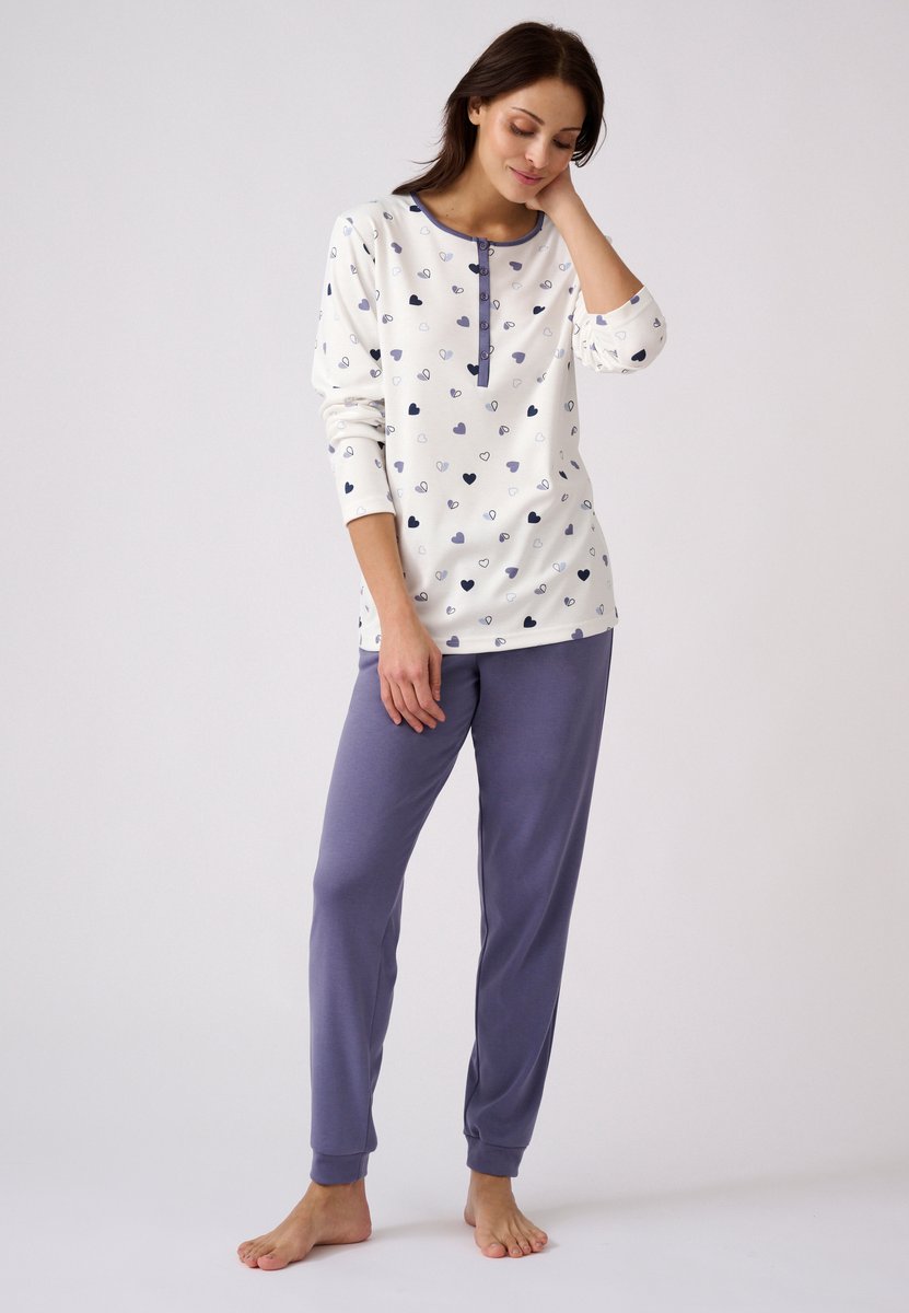 Damart - Thermolactyl pyjama van interlockbreisel - Dames - Wit - 34-36 (XS)