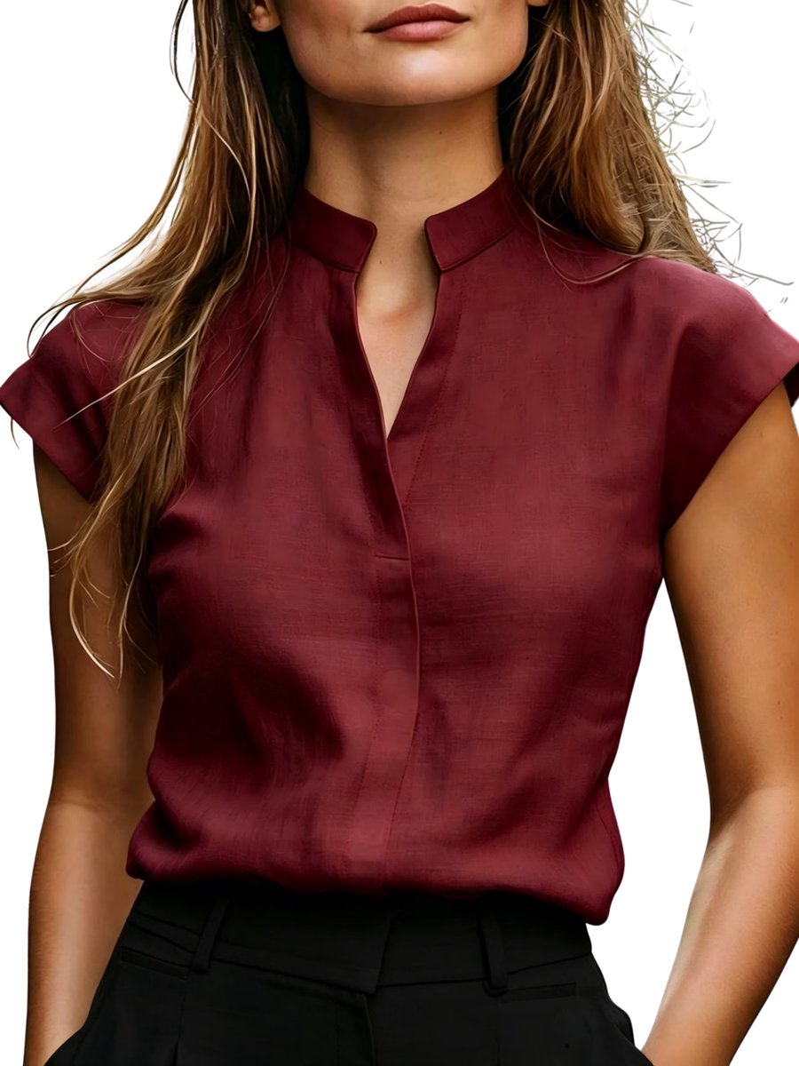 Currero T-Shirt Dames Shirt Zomerkleding T Shirt Mode Old Money Polo Vrouwen Kleding Volwassenen Bordeauxrood