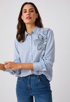 Damart - Gestreepte blouse met ton-sur-ton botanische print - Dames - Blauw - 40