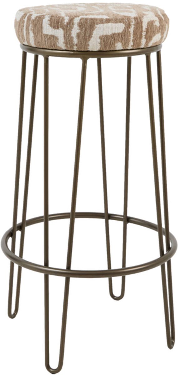 Light&living Barkruk Ø41x73 cm ALICE groen-grijs+beige+bruin-brons - set van 2