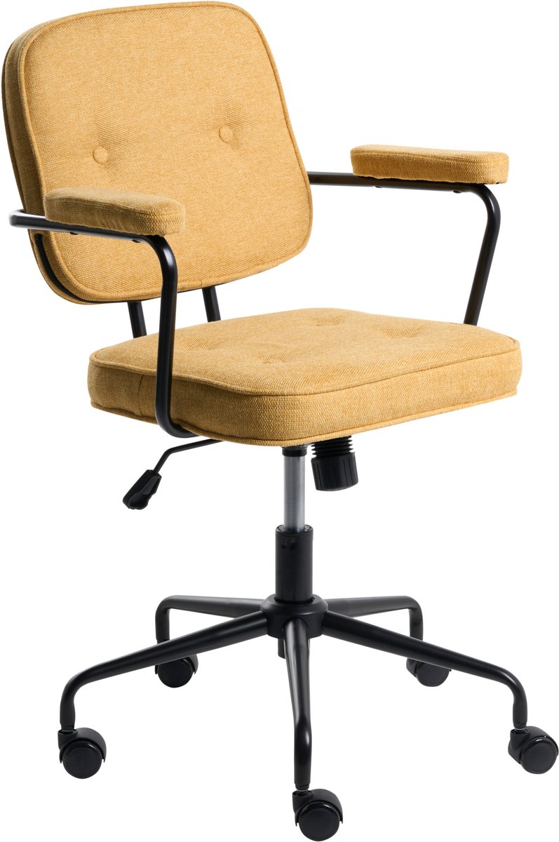 PAWNEE - Bureaustoel - Geel - Polyester