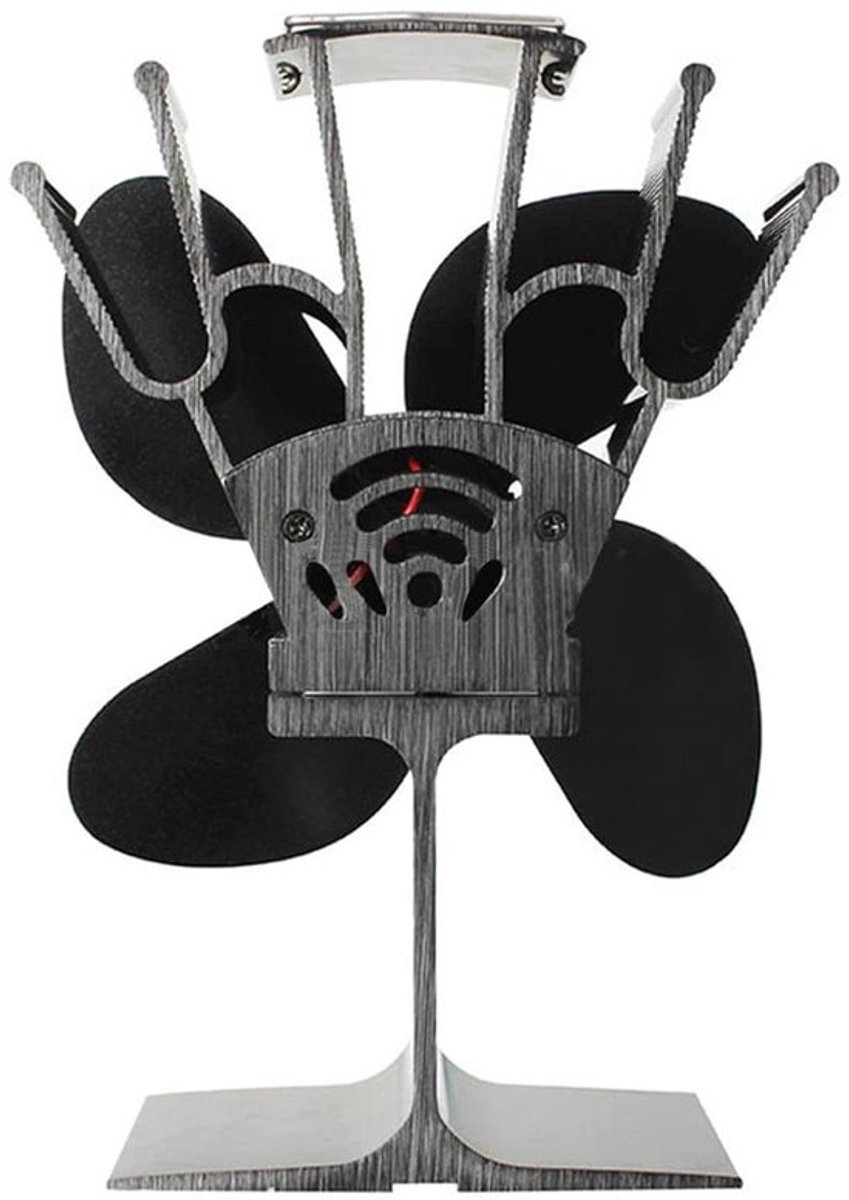 Stove Fan voor Houtkachel en Open haard, Stil met 4 Schoepen, Warmtecirculatie Ventilator