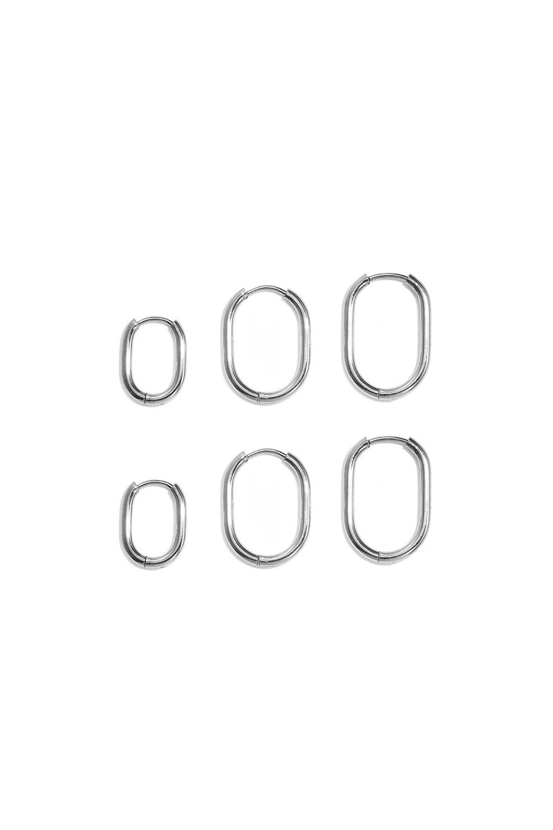 Vesper - Geometrische Oorbellen - Stainless Steel - - Zilver