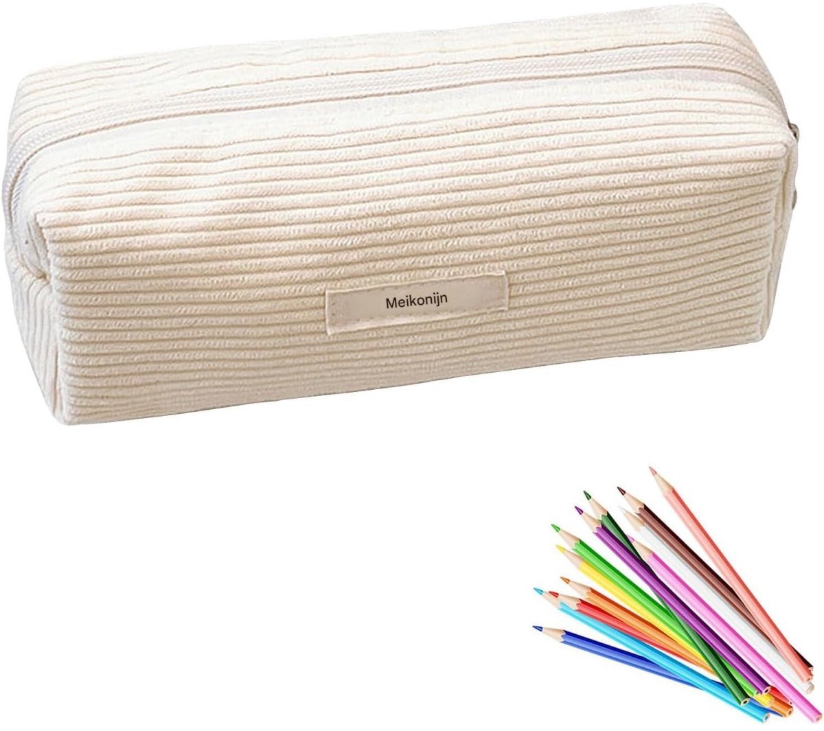 SSTRWGOOD Vedermappen - Stiften Etui met Ruitjes Structuur - Grote Capaciteit Rits Sluiting - Geschikt voor School en Studie - Polyester Materiaal - Afmetingen 19x6x7cm