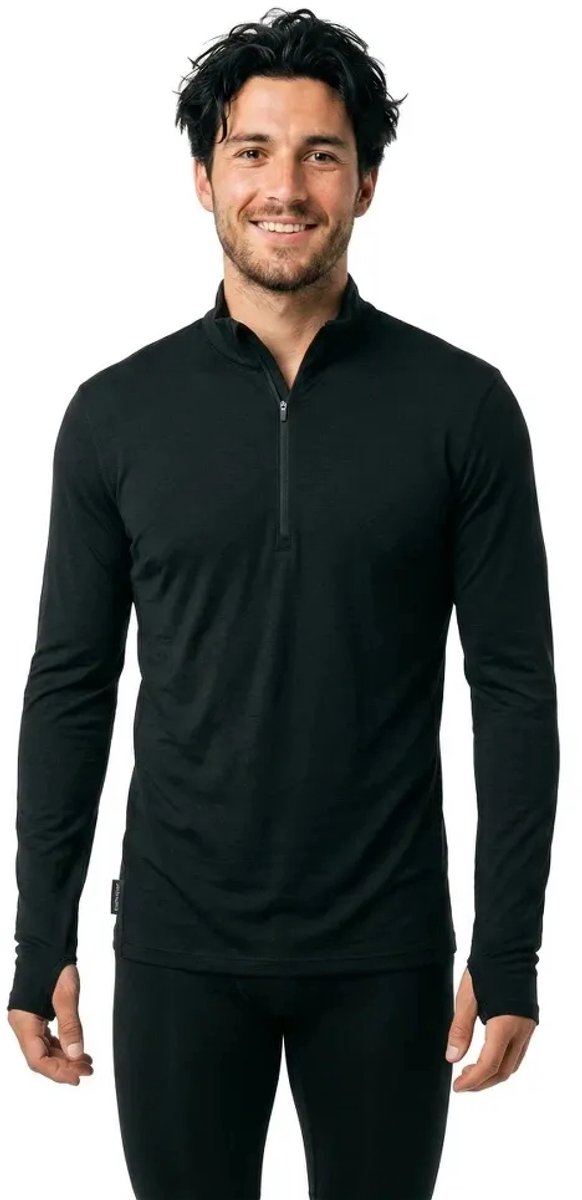 Icebreaker Original Sweatshirt Met Halve Rits Zwart M Man