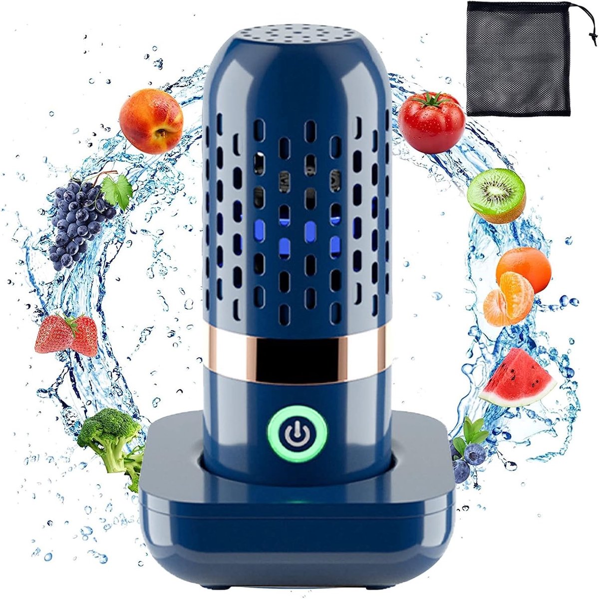 Oplaadbare Groente- en Fruitreinigingsmachine met OH Ion Technologie en Zeefcompartiment voor Optimale Hygiëne