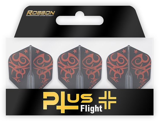 Robson Standaard Tribal Dartflights - Zwart -Rood van Robson — afbeelding 4